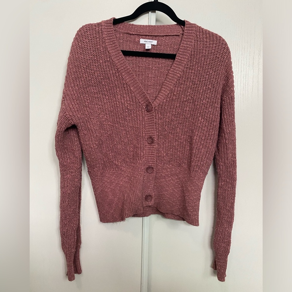 Pink button down sweater